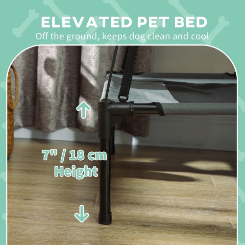 PawHut Elevated Portable Dog Cot Pet Bed With UV Protection Canopy Shade, 24 Inch, Gray - Get It for Your Pets - Pet Store