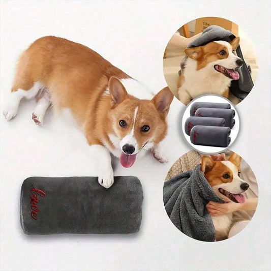 1/2pcs Quick Drying Dog and Cat Towels Soft Fiber Towels Bath Towel Pet Bathrobe Covenient Cleaning Towel Pet Supplies