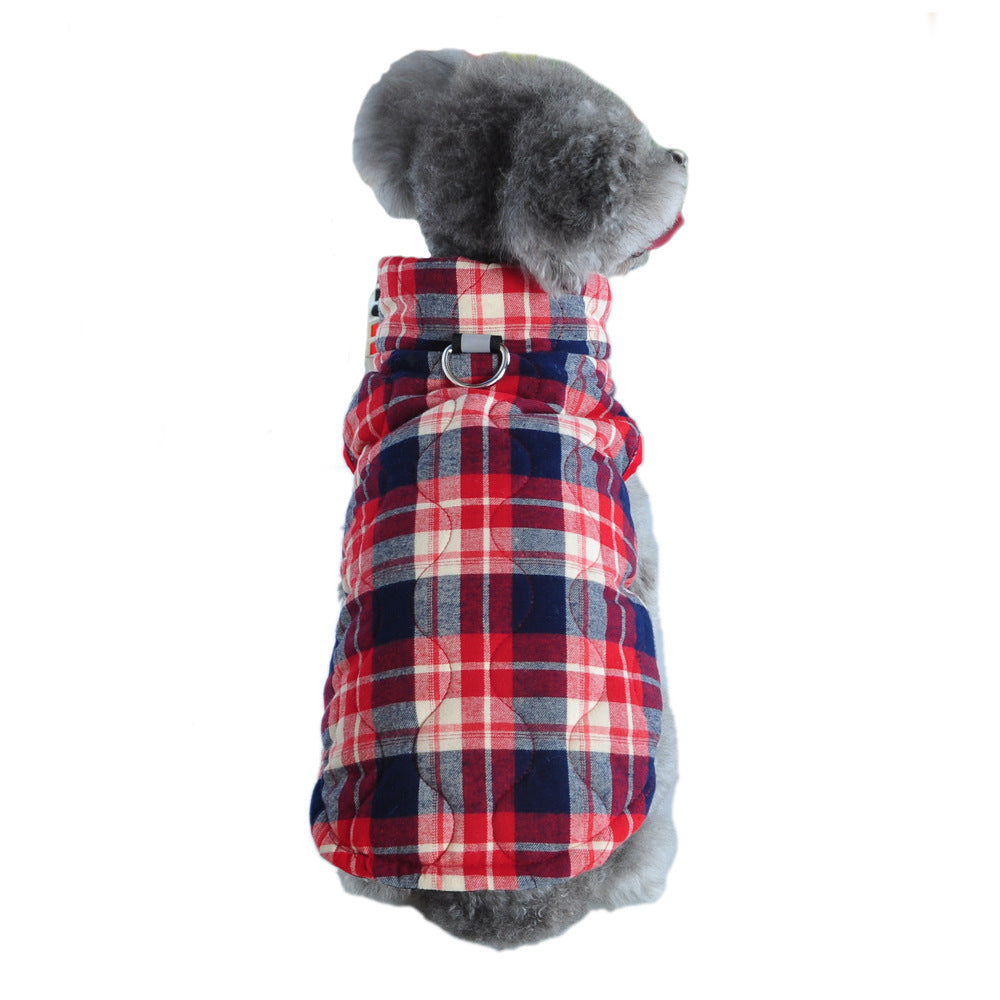 Winter Pet Dog Clothes Heavy Cotton Pet Clothes Jacket Plaid Zipper Down Jacket Pets Supplies - Get It for Your Pets - Pet Store
