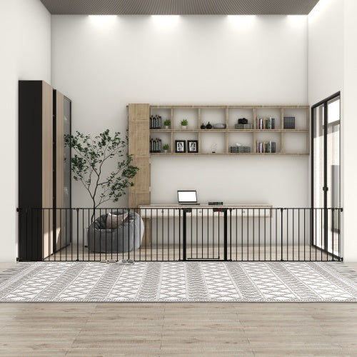 150 Adjustable Safety Gate 6 Panels Play Yard Metal Doorways Fireplace Fence Christmas Tree Fence Gate For House Stairs Gate Prohibited Area Fence - Get It for Your Pets - Pet Store