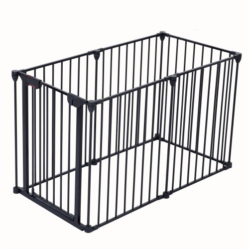 150 Adjustable Safety Gate 6 Panels Play Yard Metal Doorways Fireplace Fence Christmas Tree Fence Gate For House Stairs Gate Prohibited Area Fence - Get It for Your Pets - Pet Store