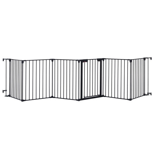150 Adjustable Safety Gate 6 Panels Play Yard Metal Doorways Fireplace Fence Christmas Tree Fence Gate For House Stairs Gate Prohibited Area Fence - Get It for Your Pets - Pet Store
