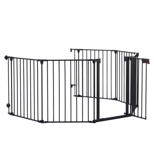 150 Adjustable Safety Gate 6 Panels Play Yard Metal Doorways Fireplace Fence Christmas Tree Fence Gate For House Stairs Gate Prohibited Area Fence - Get It for Your Pets - Pet Store