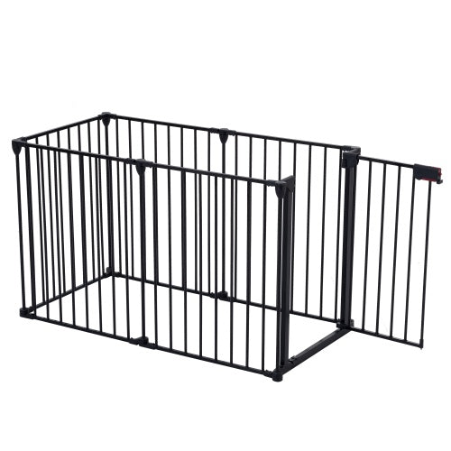 150 Adjustable Safety Gate 6 Panels Play Yard Metal Doorways Fireplace Fence Christmas Tree Fence Gate For House Stairs Gate Prohibited Area Fence - Get It for Your Pets - Pet Store