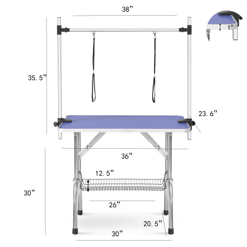 36 Inch Folding Dog Pet Grooming Table Heavy Duty Stainless Steel Pet Dog Cat Grooming Table - Get It for Your Pets - Pet Store