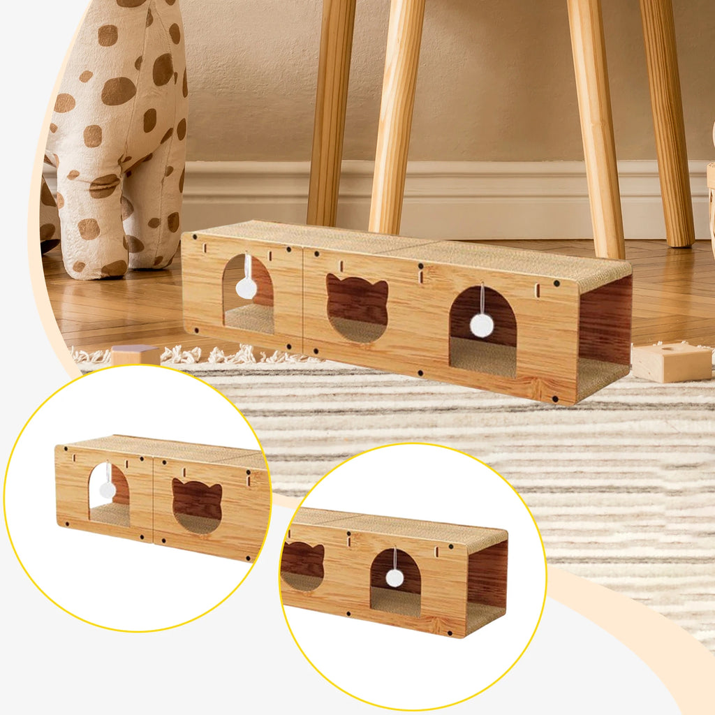 Cat Tunnel House Cats Scratching Pad Sturdy Pets Supplies Multipurpose Cat Tunnel for Kitty Gifts Cats Interactive Toy Furniture