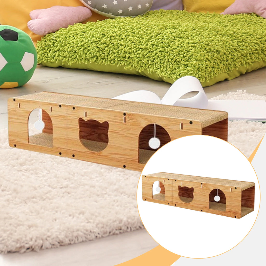 Cat Tunnel House Cats Scratching Pad Sturdy Pets Supplies Multipurpose Cat Tunnel for Kitty Gifts Cats Interactive Toy Furniture