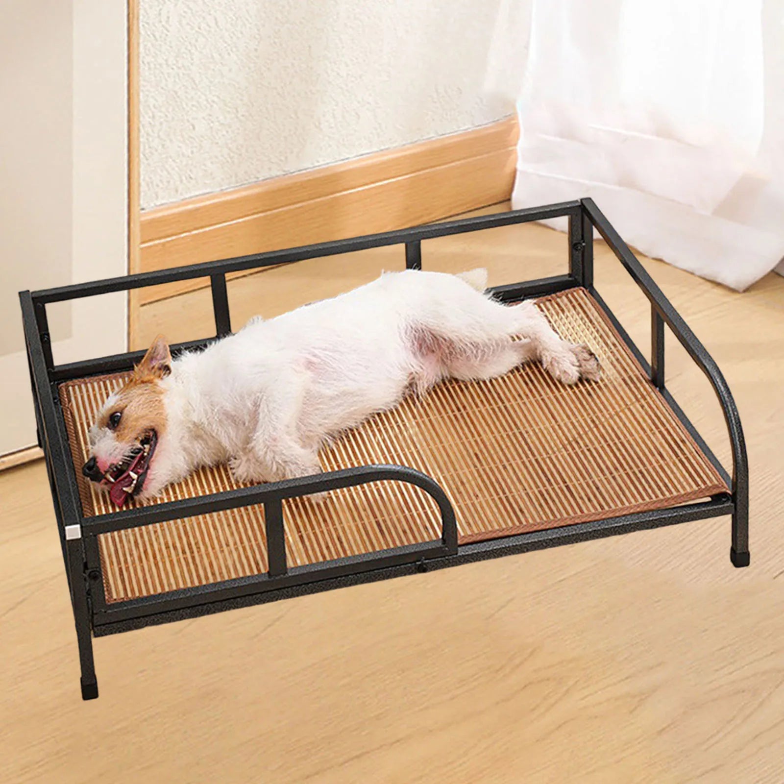 Dog Bed with Rails Comfortable Breathable Medium Dogs Floor Standing Pet Bed Elevated Pet Bed Small Medium Dog Indoor Cats