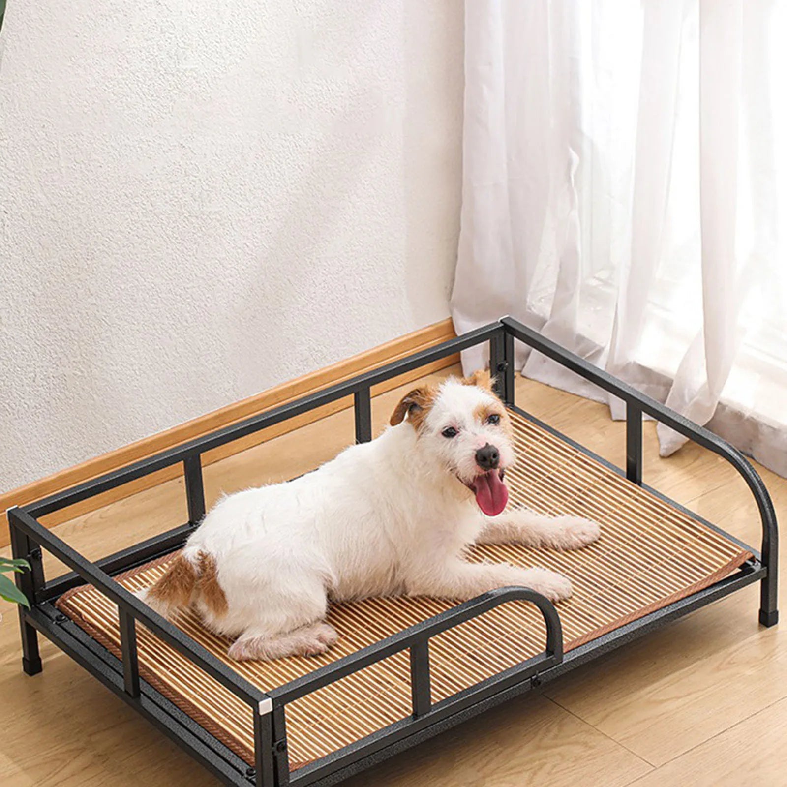 Dog Bed with Rails Comfortable Breathable Medium Dogs Floor Standing Pet Bed Elevated Pet Bed Small Medium Dog Indoor Cats