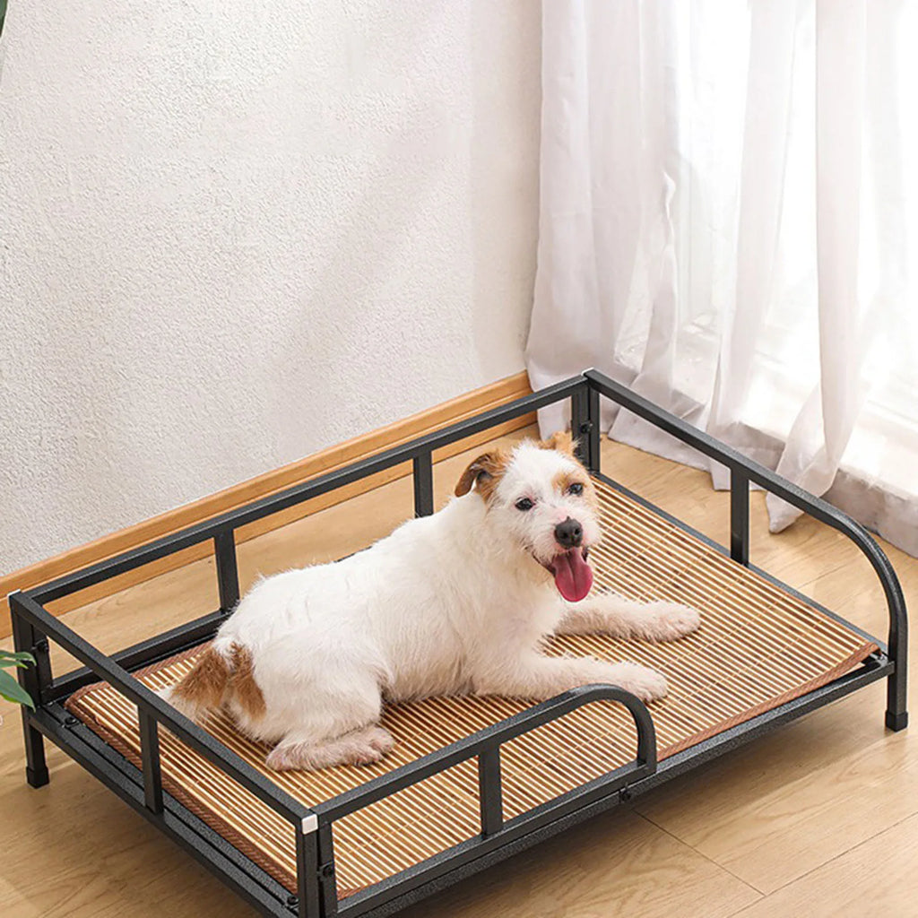 Dog Bed with Rails Comfortable Breathable Medium Dogs Floor Standing Pet Bed Elevated Pet Bed Small Medium Dog Indoor Cats