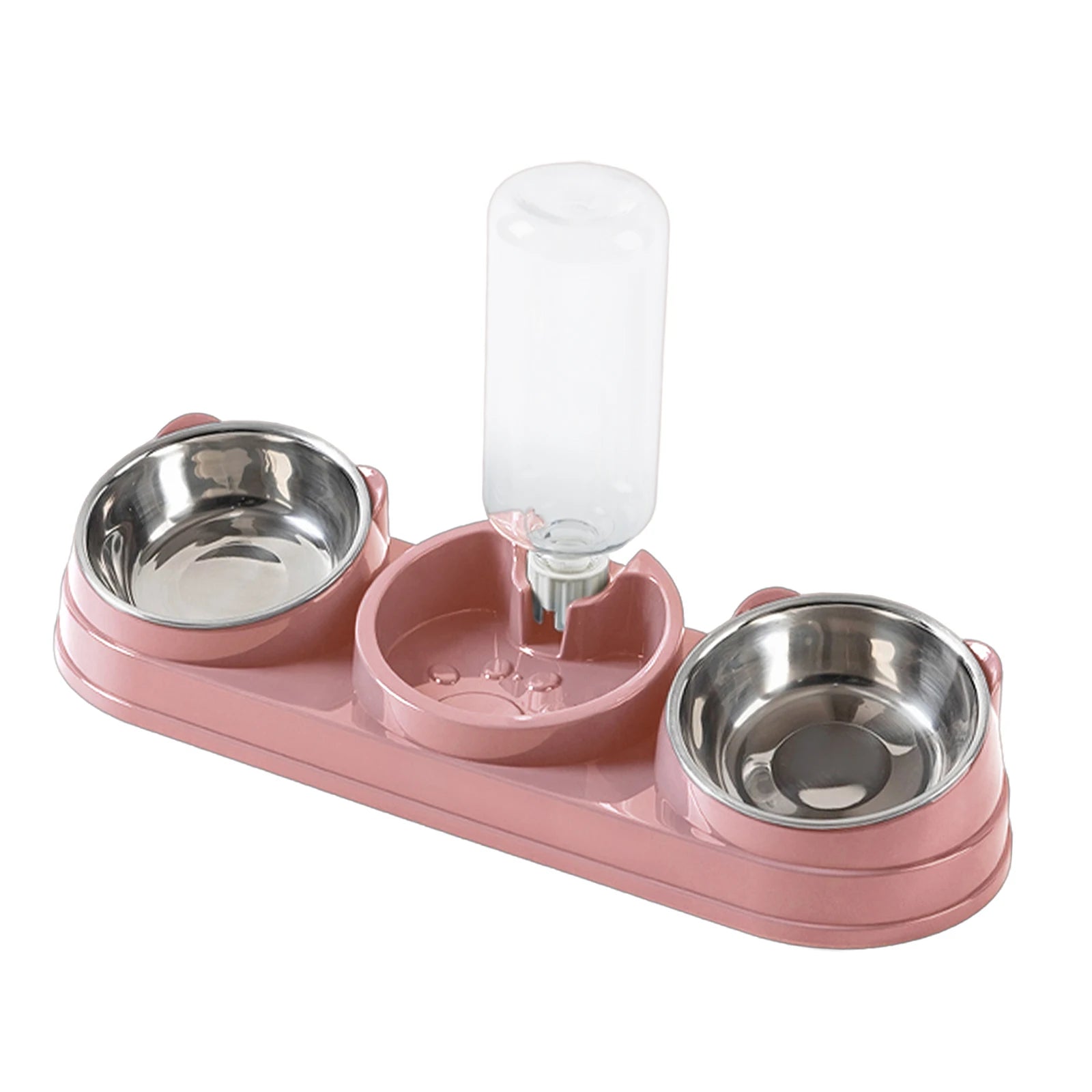3 in 1 Multi-Function Pet Feeder with Automatic Waterer Detachable Bowls for Wet And Dry Food Suitable for Cats Dogs Rabbits