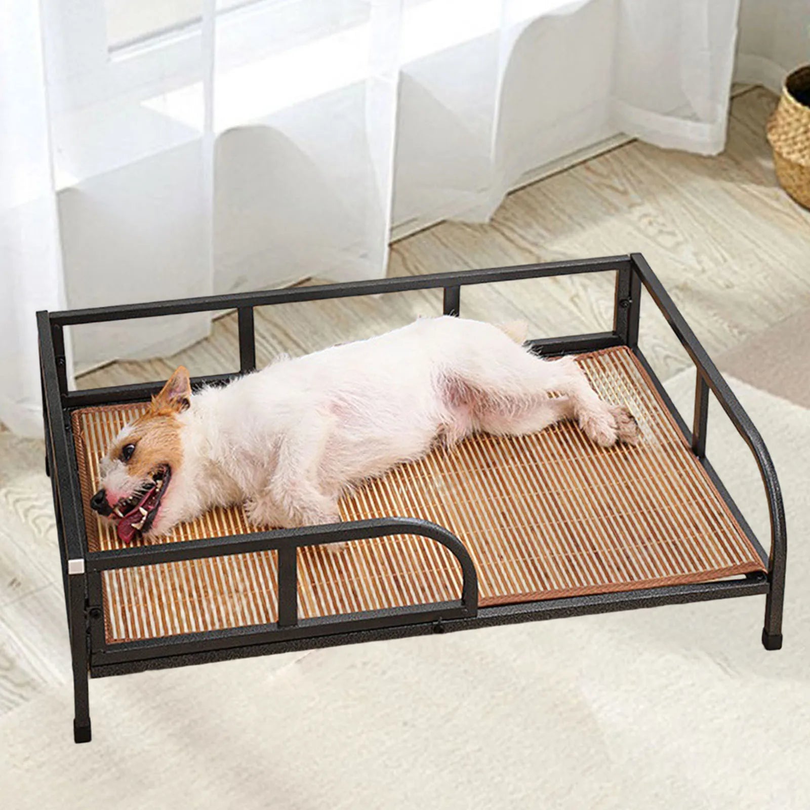Dog Bed with Rails Comfortable Breathable Medium Dogs Floor Standing Pet Bed Elevated Pet Bed Small Medium Dog Indoor Cats
