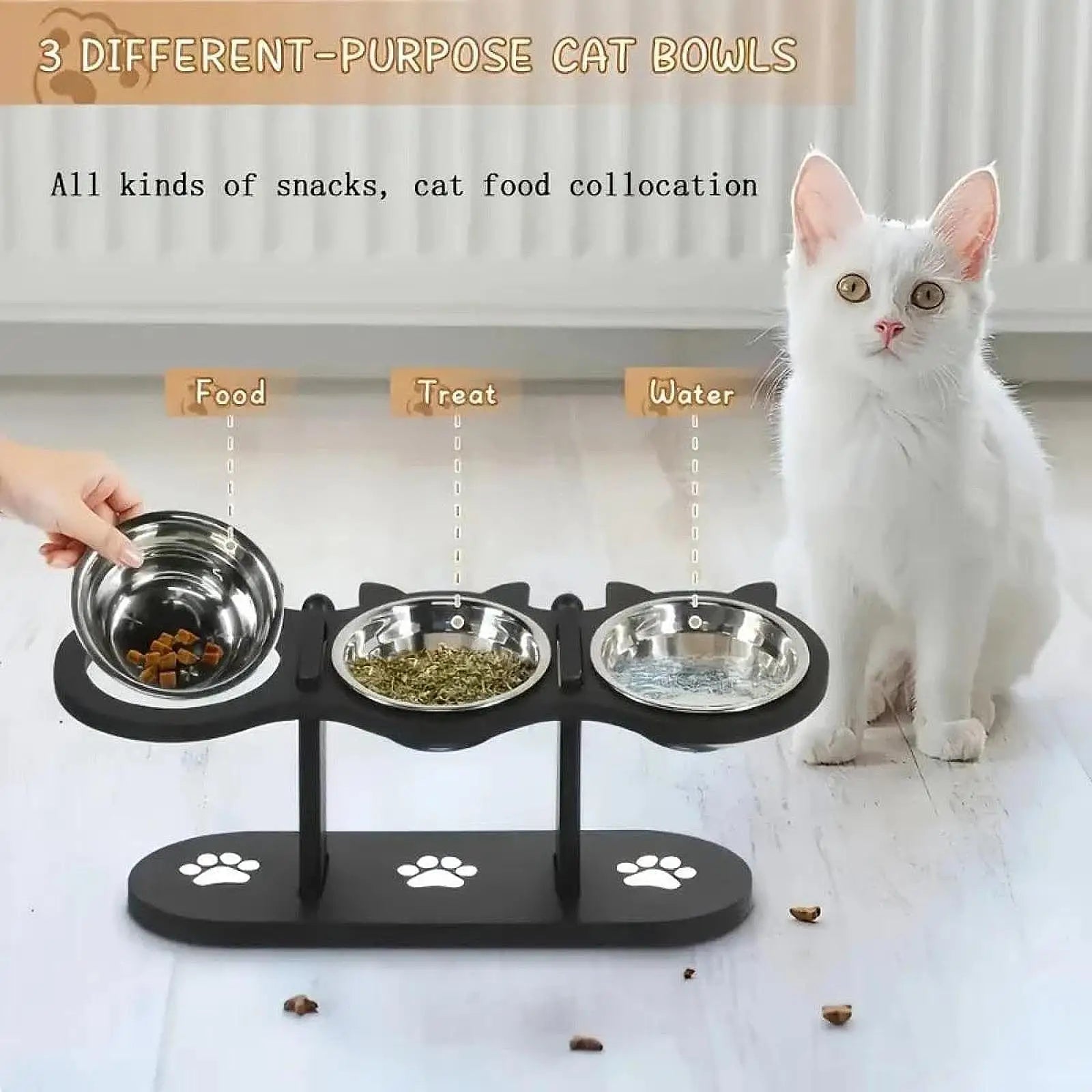 Cat Bowls Elevated Raised Pet Food Feeder Lightweight Cat Dining Table Dish for Home Small Dogs and Cats Puppy Pet Food Bowl