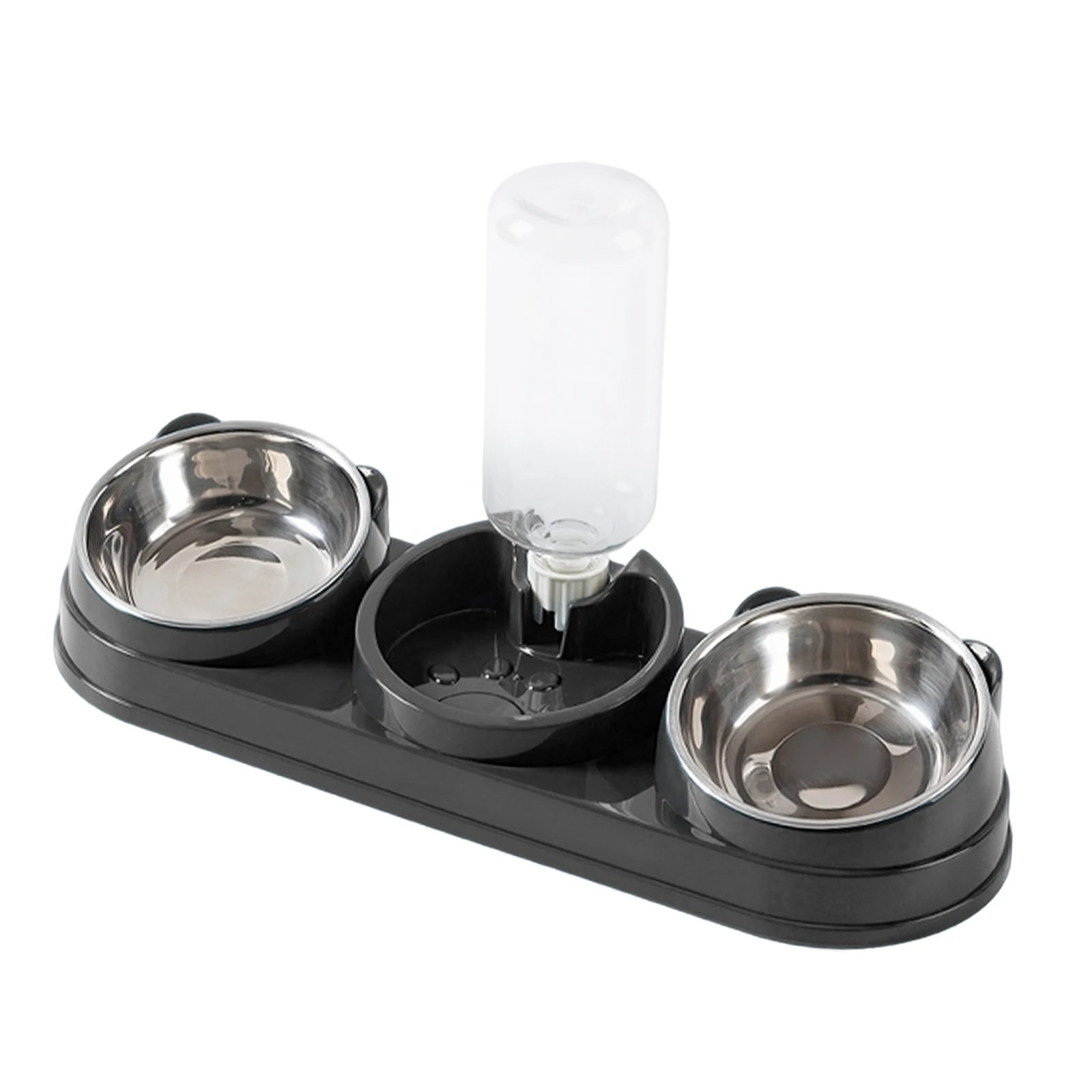3 in 1 Multi-Function Pet Feeder with Automatic Waterer Detachable Bowls for Wet And Dry Food Suitable for Cats Dogs Rabbits