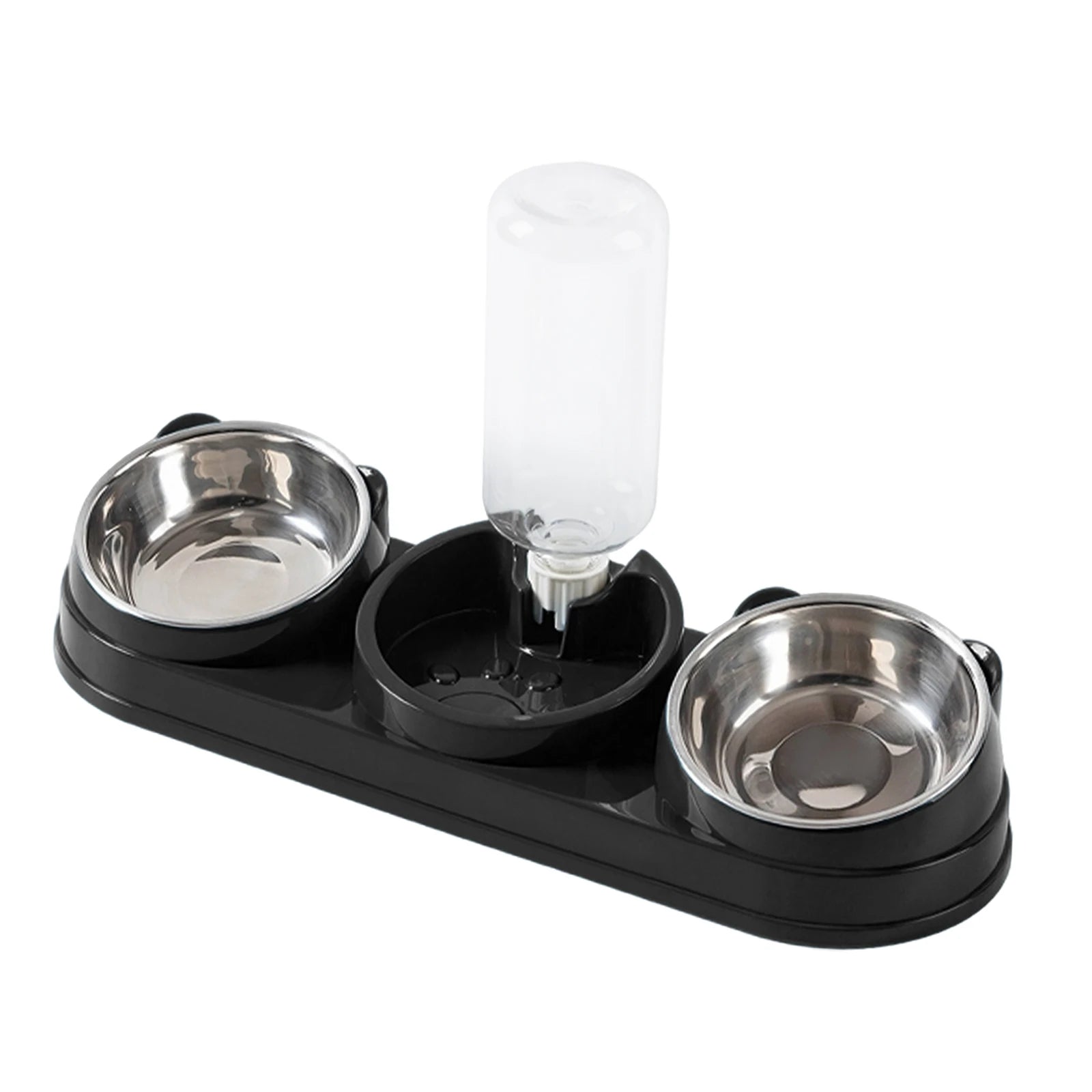3 in 1 Multi-Function Pet Feeder with Automatic Waterer Detachable Bowls for Wet And Dry Food Suitable for Cats Dogs Rabbits