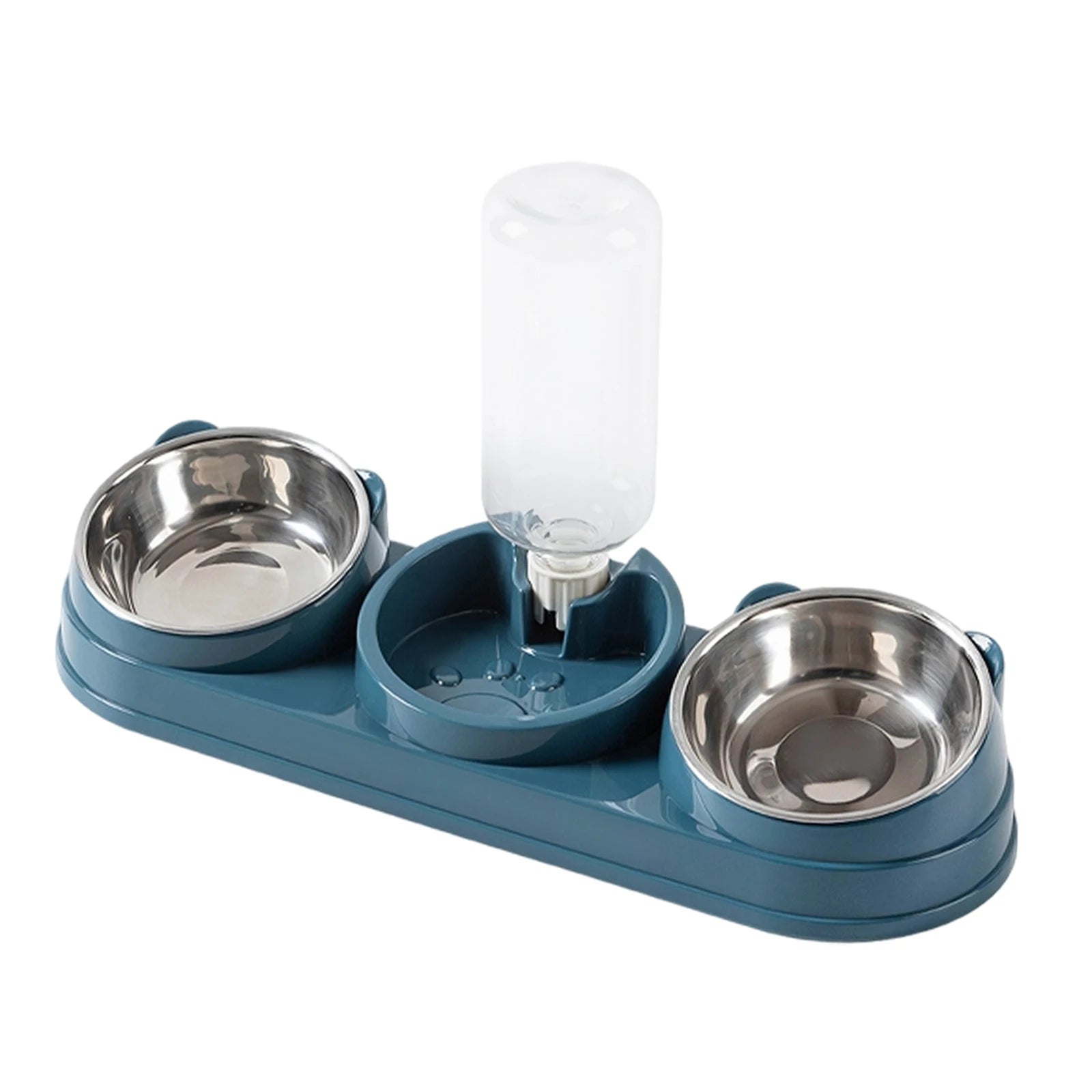 3 in 1 Multi-Function Pet Feeder with Automatic Waterer Detachable Bowls for Wet And Dry Food Suitable for Cats Dogs Rabbits
