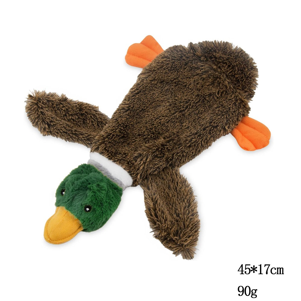 Best Pet Supplies 2-in-1 Stuffless Squeaky Dog Toys With Soft, Durable Fabric For Small, Medium, And Large Pets, No Stuffing For Indoor Play, Supports Active Biting And Play - 1Wild Duck - Get It for Your Pets