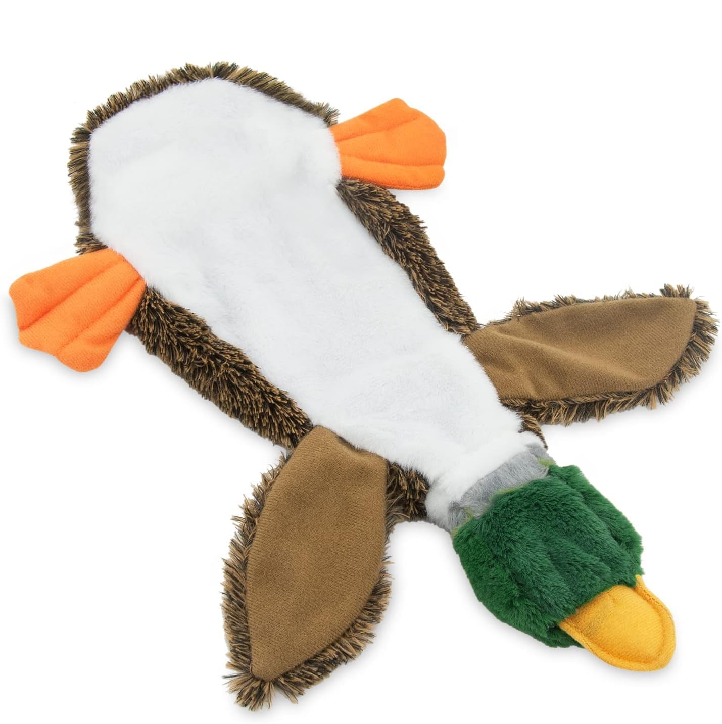 Best Pet Supplies 2-in-1 Stuffless Squeaky Dog Toys With Soft, Durable Fabric For Small, Medium, And Large Pets, No Stuffing For Indoor Play, Supports Active Biting And Play - 1Wild Duck - Get It for Your Pets
