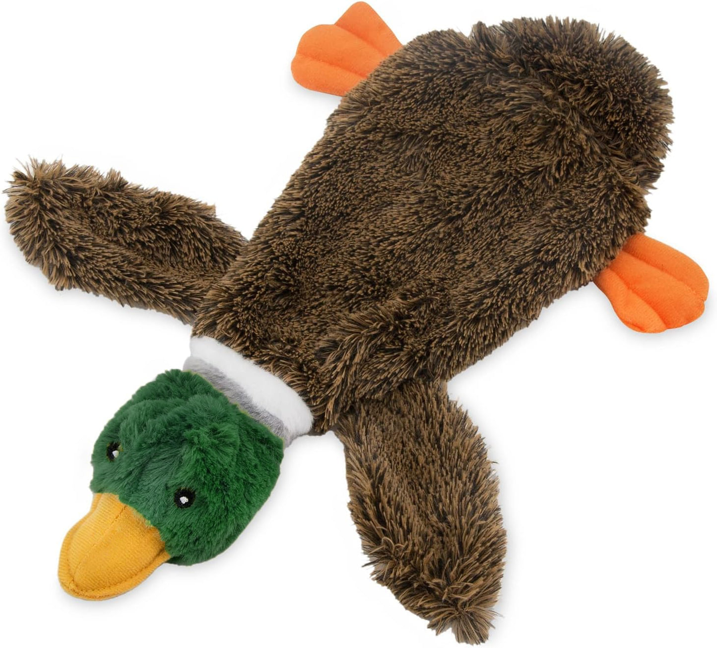 Best Pet Supplies 2-in-1 Stuffless Squeaky Dog Toys With Soft, Durable Fabric For Small, Medium, And Large Pets, No Stuffing For Indoor Play, Supports Active Biting And Play - 1Wild Duck - Get It for Your Pets