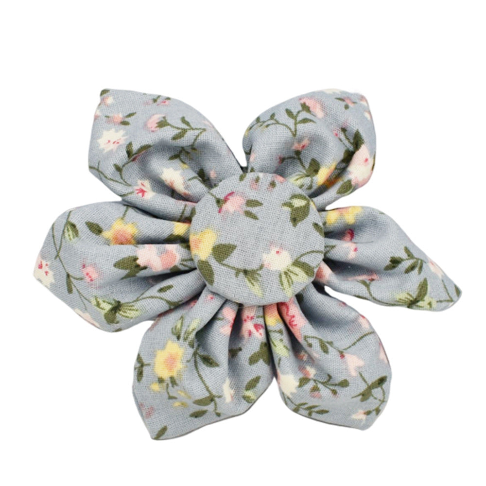 Blue Floral Polyester Cotton Collar With Dog Collar - Get It for Your Pets