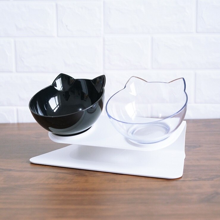 Cat Double Bowl Cat Food Bowl Protects Cervical Vertebra - Get It for Your Pets - Pet Store