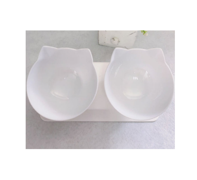 Cat Double Bowl Cat Food Bowl Protects Cervical Vertebra - Get It for Your Pets - Pet Store