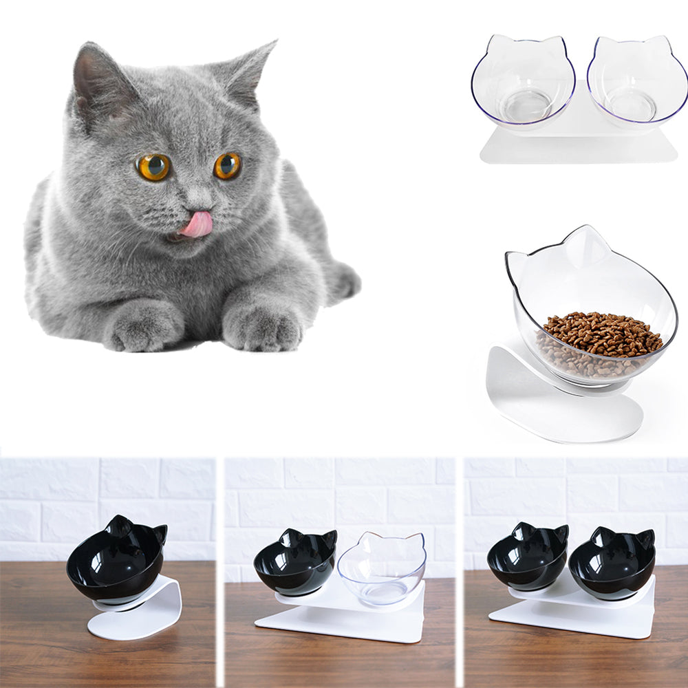 Cat Double Bowl Cat Food Bowl Protects Cervical Vertebra - Get It for Your Pets - Pet Store