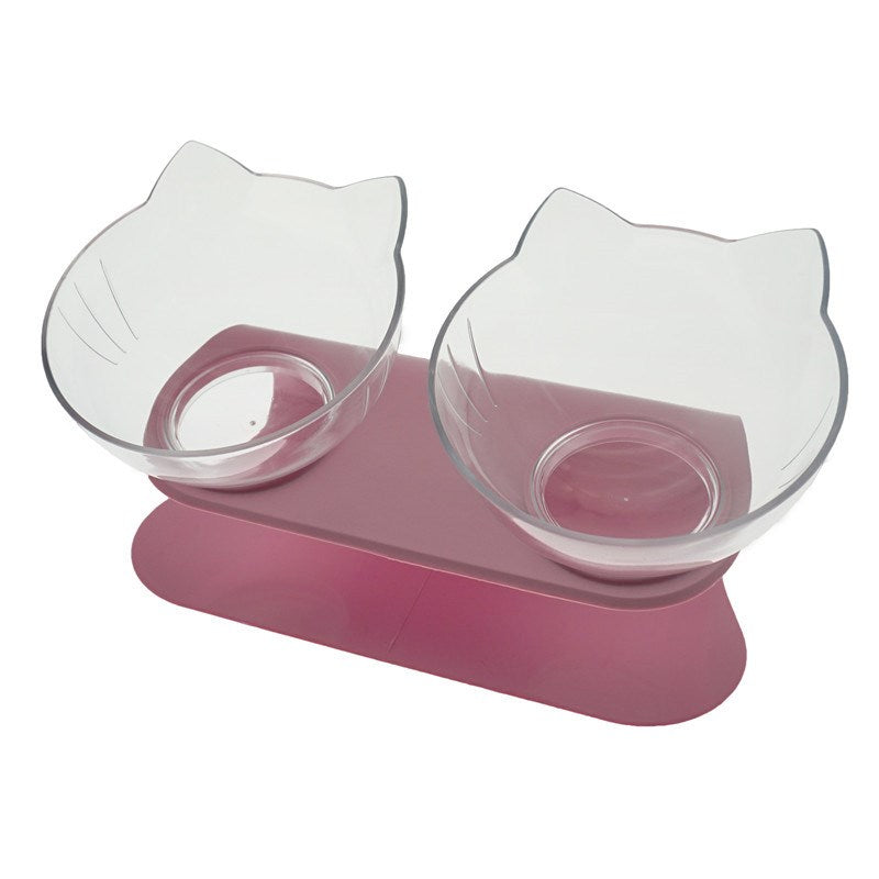 Cat Double Bowl Cat Food Bowl Protects Cervical Vertebra - Get It for Your Pets - Pet Store