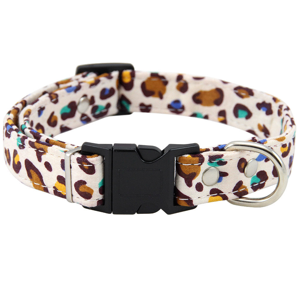 Colorful Cheetah Dog collar with a bow collar, Harness and Leash - Get It for Your Pets