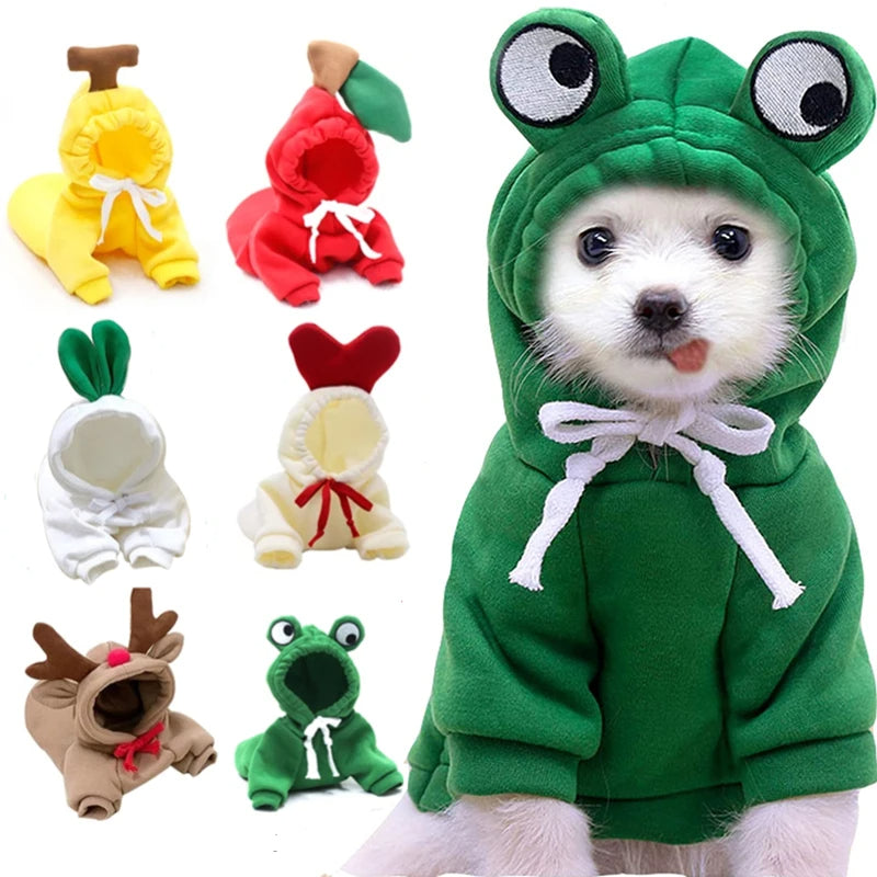 Cute Fruit Dog Clothes For Small Dogs Hoodies Winter Warm Fleece Pet Clothing Puppy Cat Costume Coat For French Chihuahua Outfit - Get It for Your Pets - Pet Store