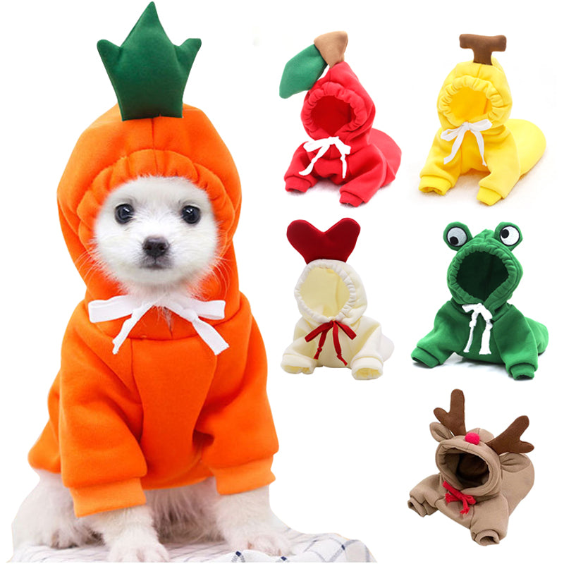Cute Fruit Dog Clothes For Small Dogs Hoodies Winter Warm Fleece Pet Clothing Puppy Cat Costume Coat For French Chihuahua Outfit - Get It for Your Pets - Pet Store