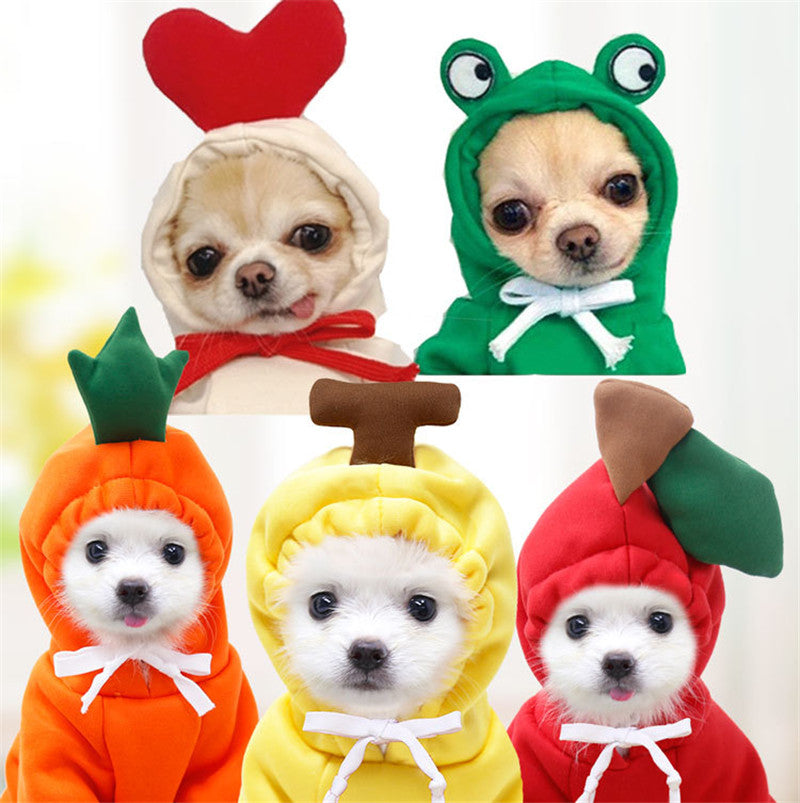 Cute Fruit Dog Clothes For Small Dogs Hoodies Winter Warm Fleece Pet Clothing Puppy Cat Costume Coat For French Chihuahua Outfit - Get It for Your Pets - Pet Store