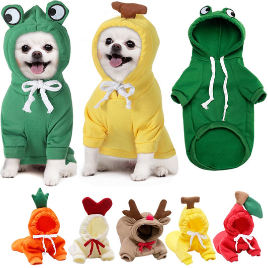 Cute Fruit Dog Clothes For Small Dogs Hoodies Winter Warm Fleece Pet Clothing Puppy Cat Costume Coat For French Chihuahua Outfit - Get It for Your Pets - Pet Store