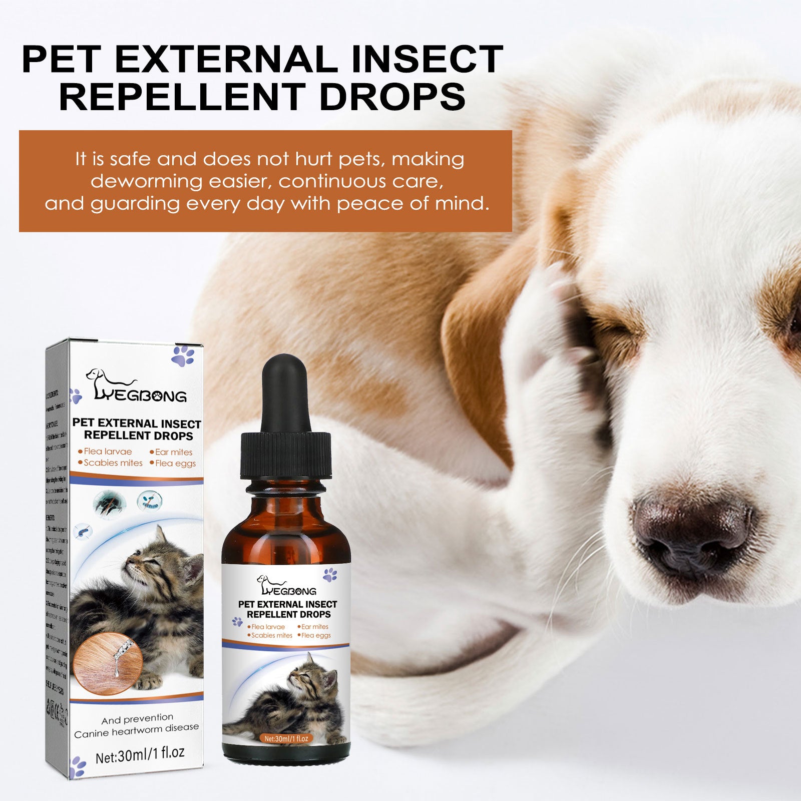 Dog Cat Drops Spray Cleaning Remove Lice Tick Flea - Get It for Your Pets