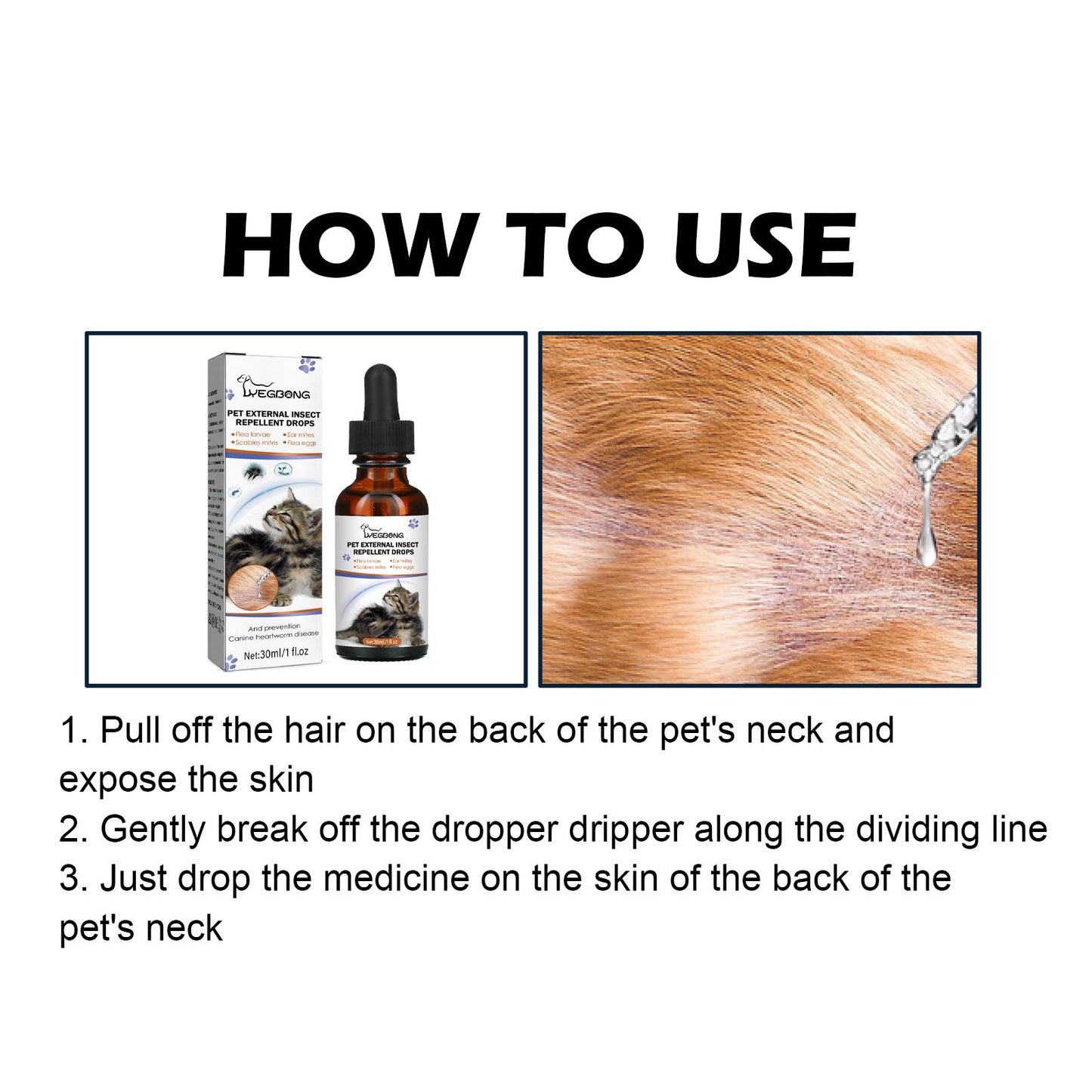 Dog Cat Drops Spray Cleaning Remove Lice Tick Flea - Get It for Your Pets