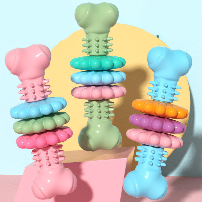 Dog Chew Toy Dog Bone Type  Dogs Teeth Cleaning Toys Indestructible TPR Bone Chewing Bite Resistant Teething Toys  Pet Products - Get It for Your Pets