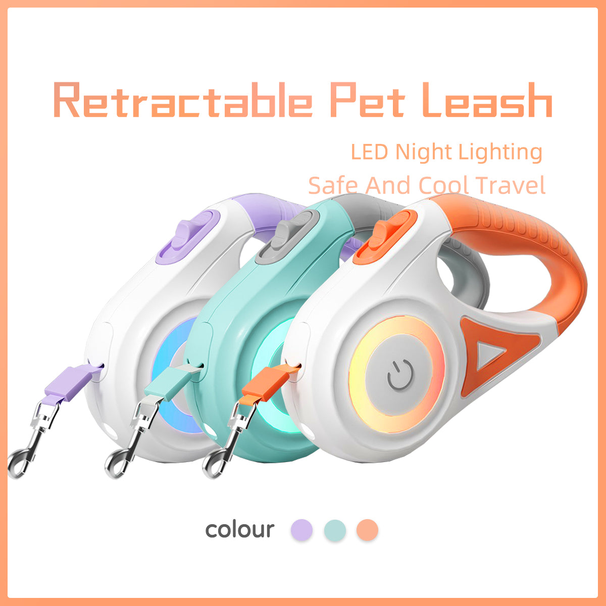 Dog Leash Retractable Leash And Dog Collar Spotlight Automatic Pet Dog Cat Traction Rope For Small Medium Dogs Pet Product - Get It for Your Pets