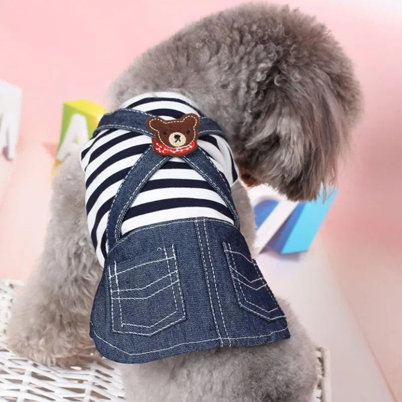 Cute Pets Clothes For Yorkshire Terrier Dogs Little Puppies Small Animals Breeds Striped Summer Wedding Princess Cats Dresses