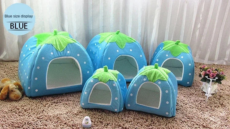 Cute Dog and Cat Supplies - Soft Pink Washable Cushion Baskets, Warm Bed House for Puppy, Rabbit Home, Kennel