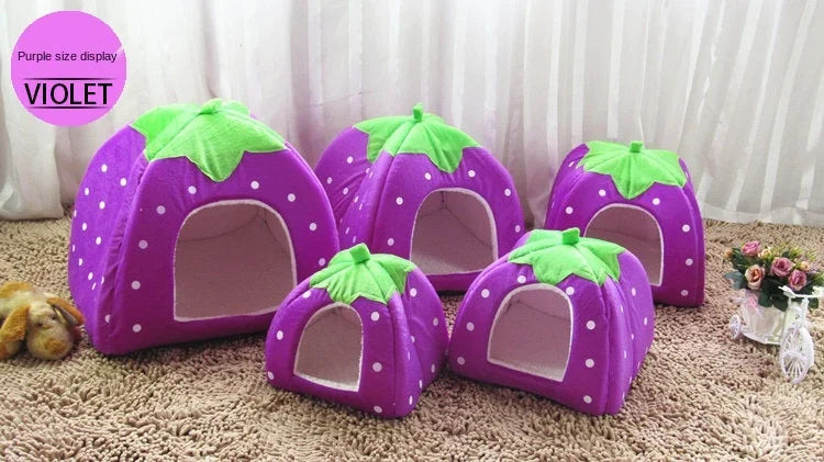Cute Dog and Cat Supplies - Soft Pink Washable Cushion Baskets, Warm Bed House for Puppy, Rabbit Home, Kennel