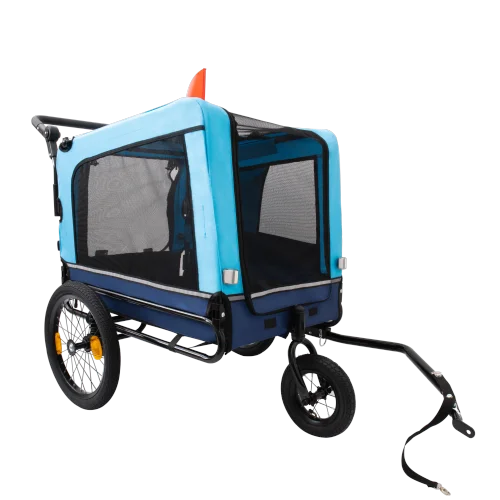 Heavy Duty Outdoor Foldable Utility Pet Stroller Comfortable Bicycle Trailer FCJ Dog Carriers