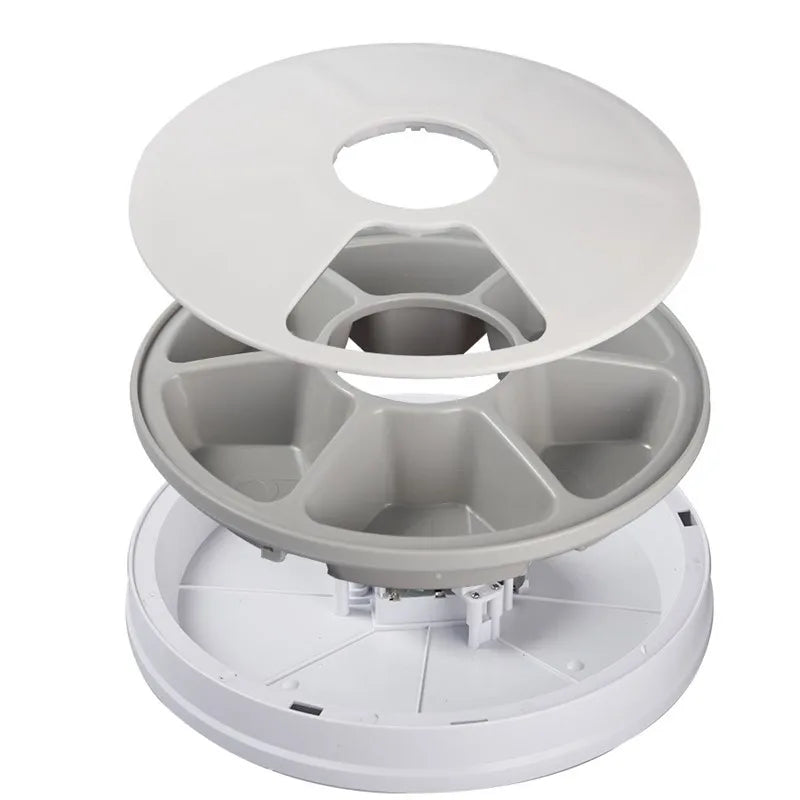 Automatic Feeder Pet Dog Round Timing Feeder 6 Meals 6 Grids Cat Dog Electric Dry Food Dispenser 24 Hours Feed Pet Supplies