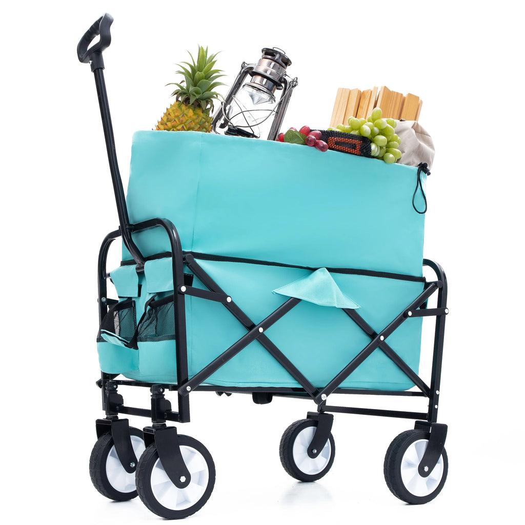 DB Minimeetall Heavy Duty Collapsible Foldable Wagon Cart Multi-Use Beach Utility & Grocery Cart Portable Folding Wagon