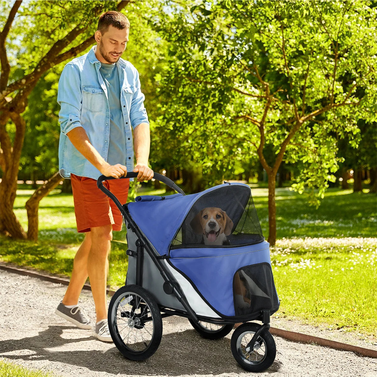 Foldable Dog Stroller Convenient Pet Stroller with Key Features