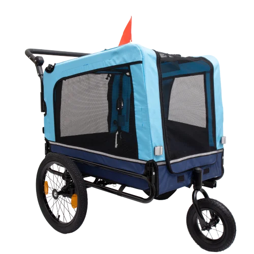 Heavy Duty Outdoor Foldable Utility Pet Stroller Comfortable Bicycle Trailer FCJ Dog Carriers