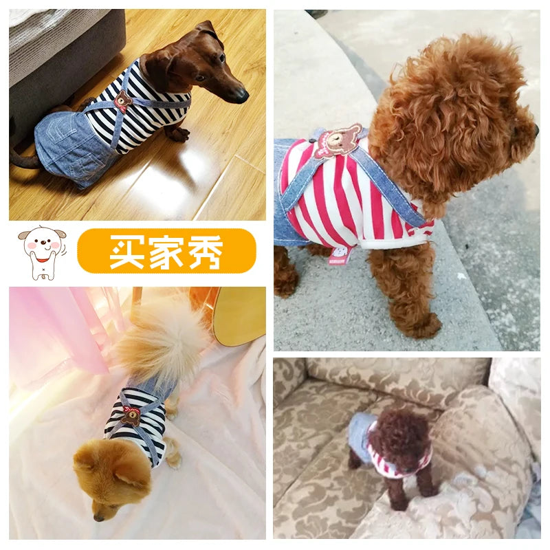 Cute Pets Clothes For Yorkshire Terrier Dogs Little Puppies Small Animals Breeds Striped Summer Wedding Princess Cats Dresses