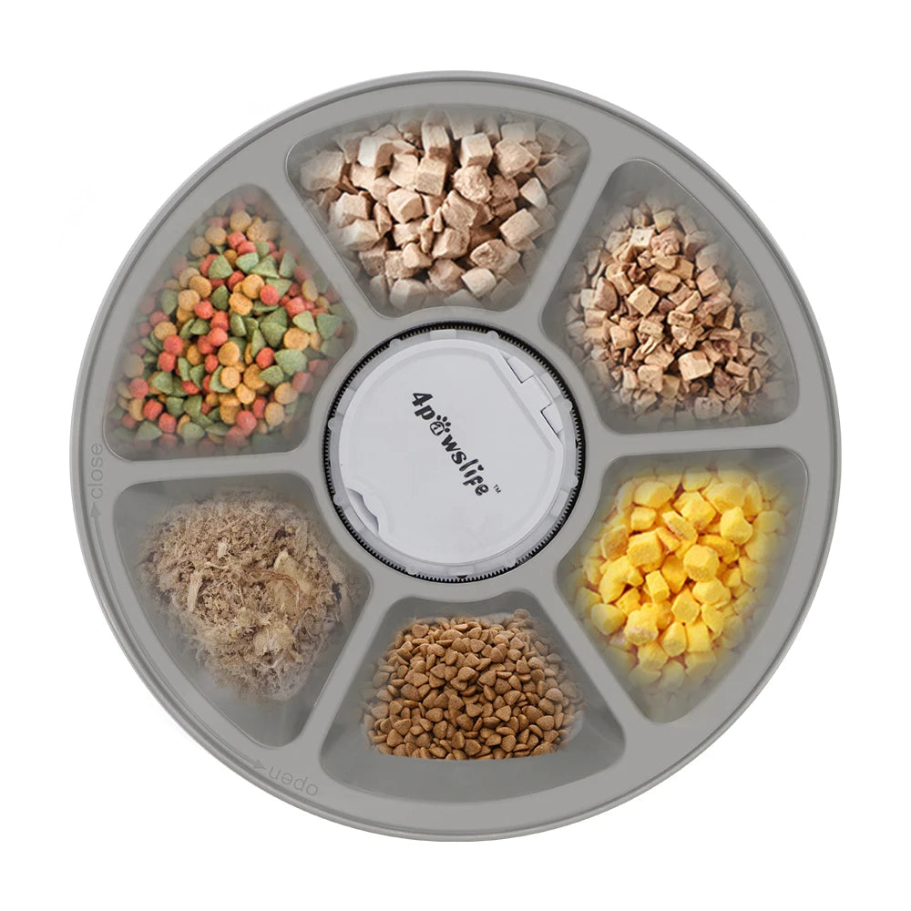 Automatic Feeder Pet Dog Round Timing Feeder 6 Meals 6 Grids Cat Dog Electric Dry Food Dispenser 24 Hours Feed Pet Supplies
