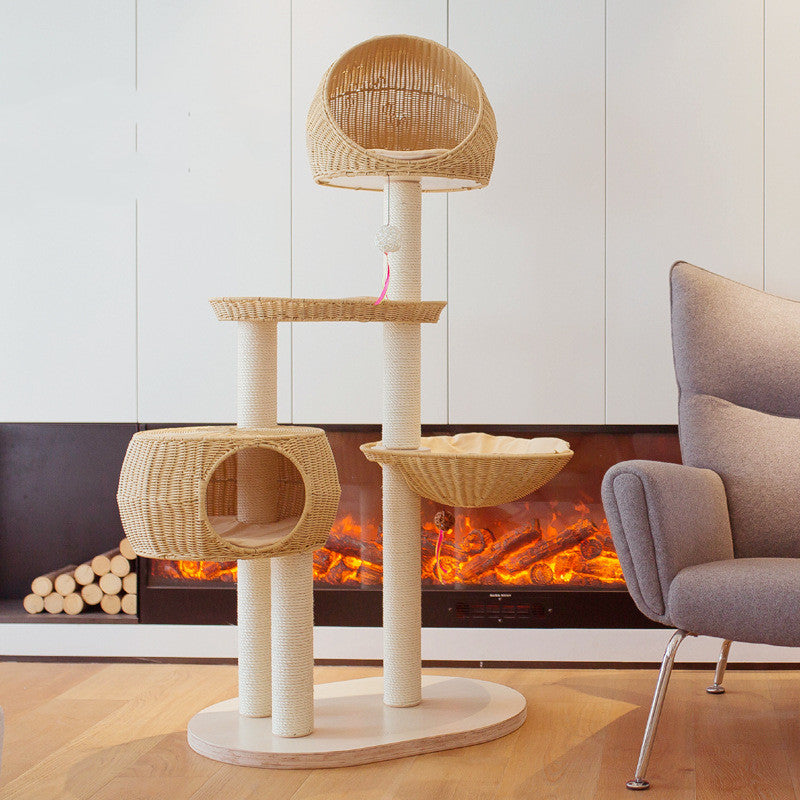 Integrated Multi Layer Solid Wood Cat Tree - Get It for Your Pets