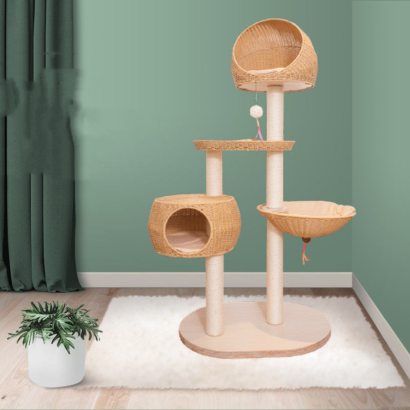 Integrated Multi Layer Solid Wood Cat Tree - Get It for Your Pets