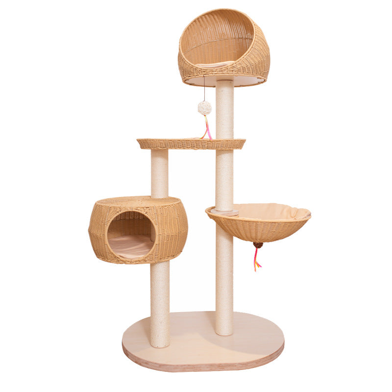 Integrated Multi Layer Solid Wood Cat Tree - Get It for Your Pets